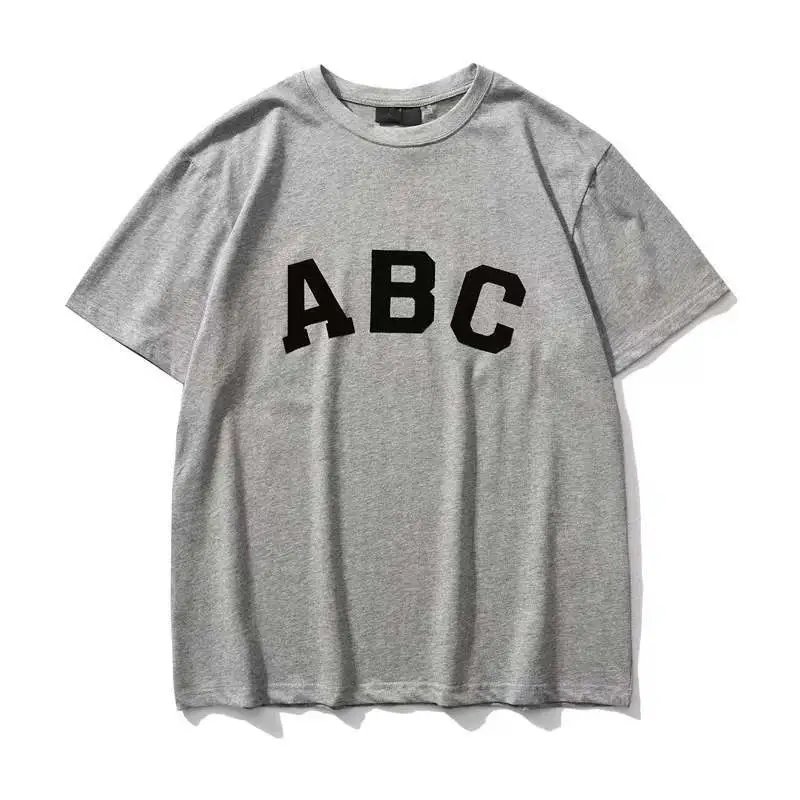 Streetwear Velvet Letter Oversize T-Shirt Ash Grey - Gallery Image 4 - Detailed View