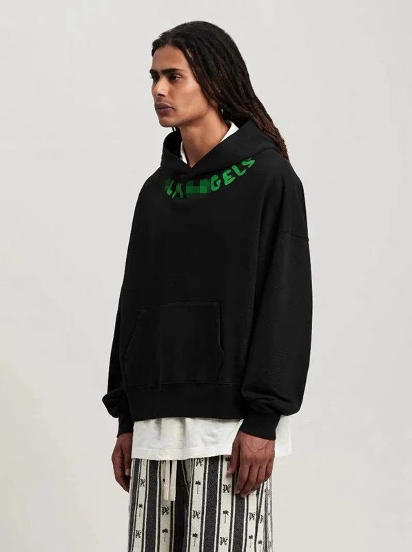 Street Style Cotton Blend Hoodie Unisex Onyx - Gallery Image 10 - Detailed View