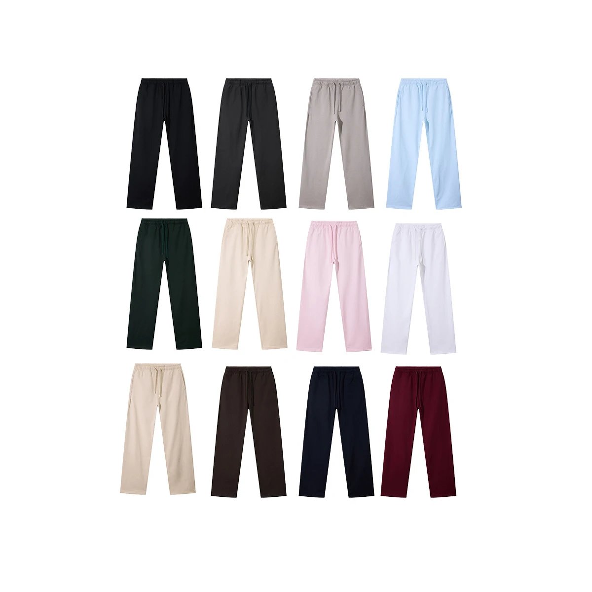 Men's Casual Oversize Straight Sweatpants Ebony - Gallery Image 3 - Detailed View