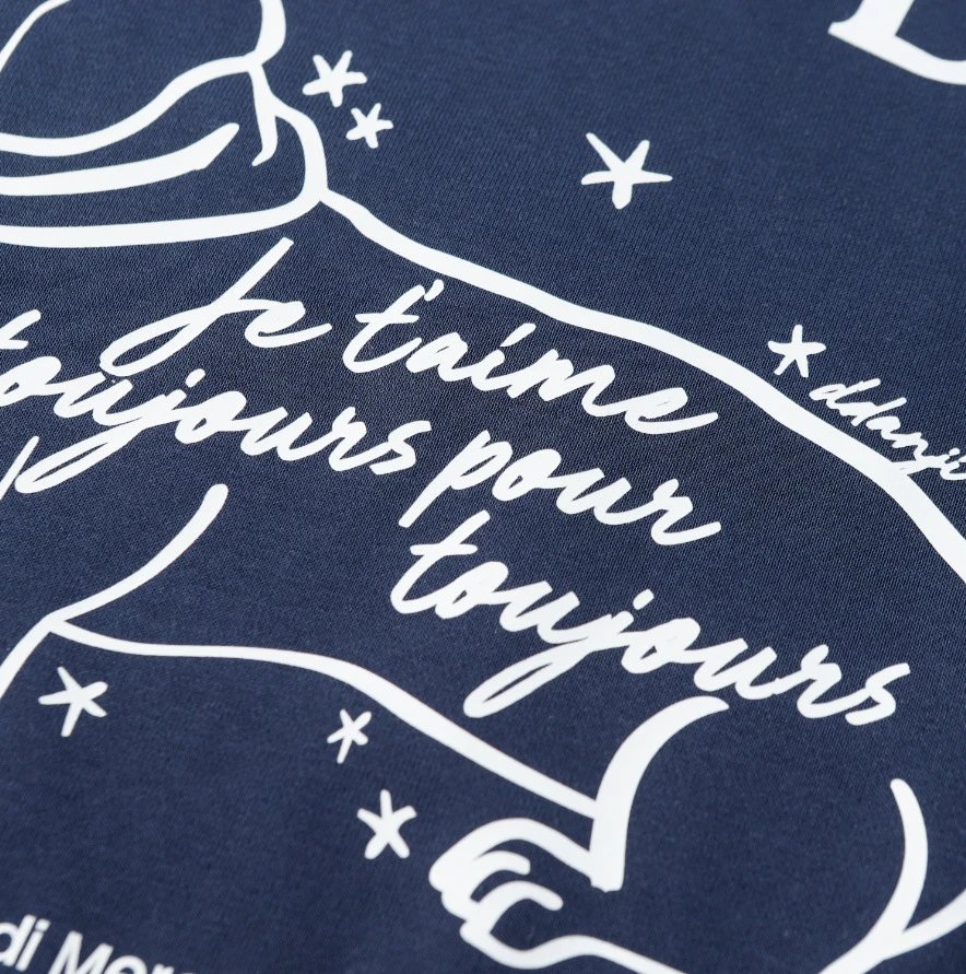 Unisex Dachshund Print Crewneck Sweatshirt Casual Indigo Blue - Gallery Image 12 - Detailed View