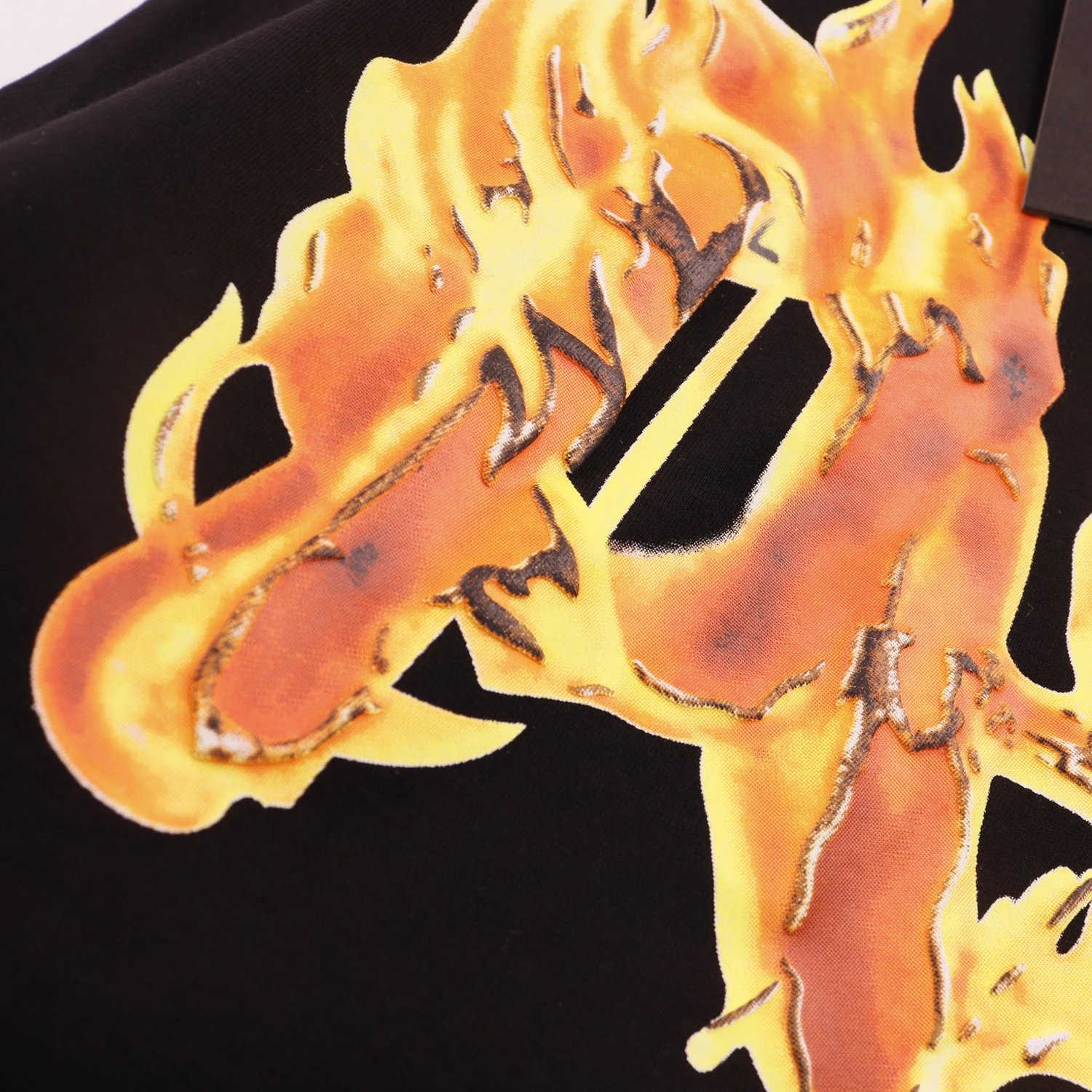 Street Flame Letter Tee Black Ivory - Gallery Image 10 - Detailed View