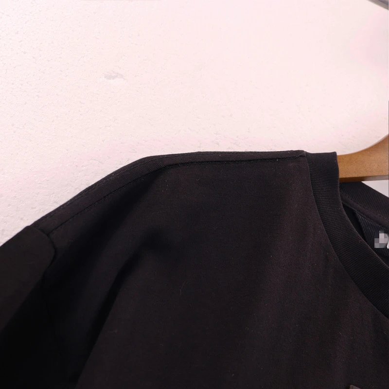 Street Style Chalk Logo Cotton Tee Ebony Black - Gallery Image 7 - Detailed View