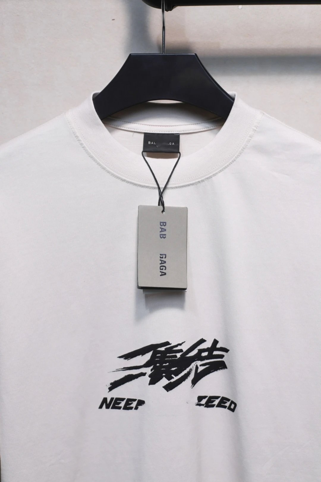 Unisex Oversized Tape Graphic Tee, Summer Casual, Chalk White - Gallery Image 7 - Detailed View