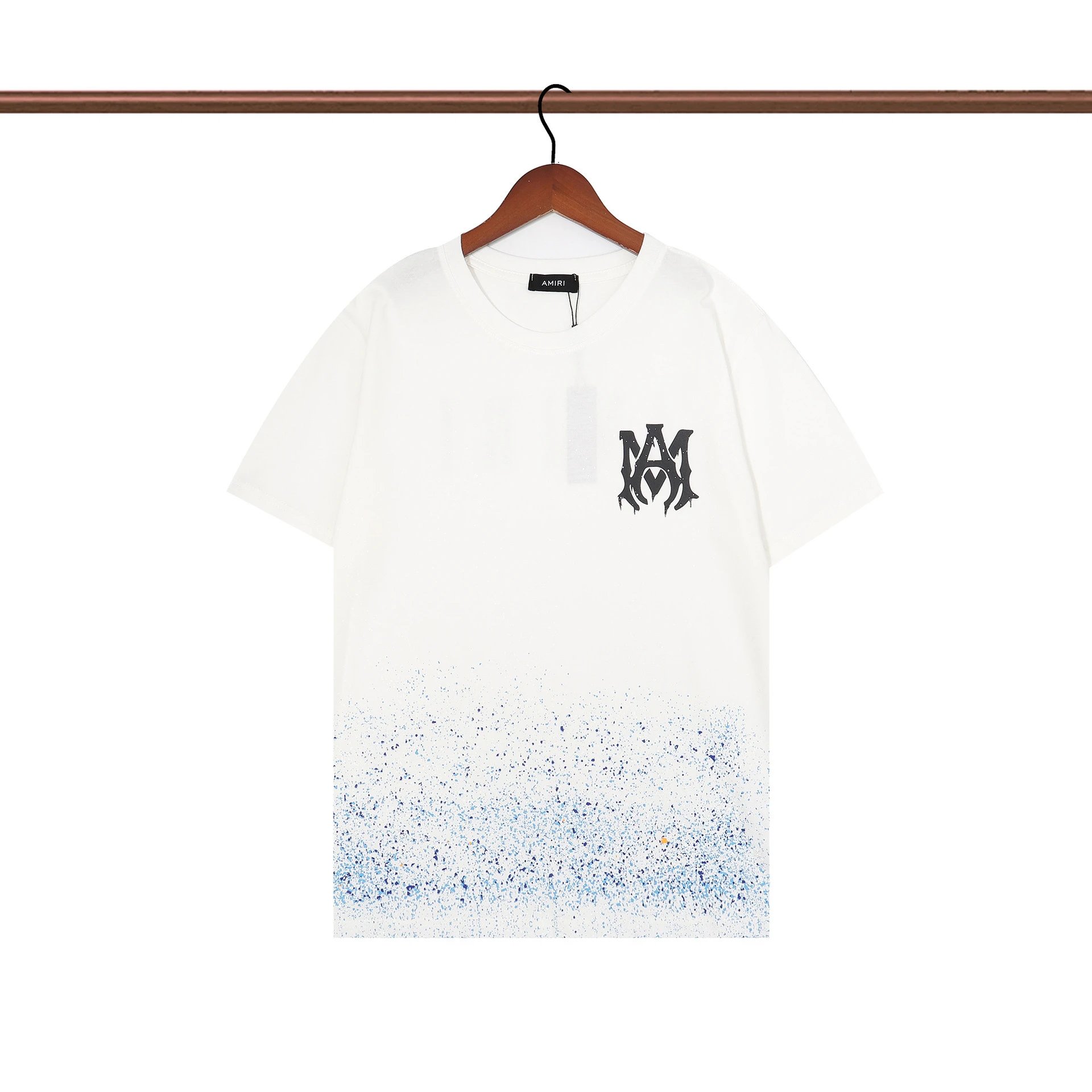 Amiri Paint Splatter Tee Black White - Gallery Image 2 - Detailed View