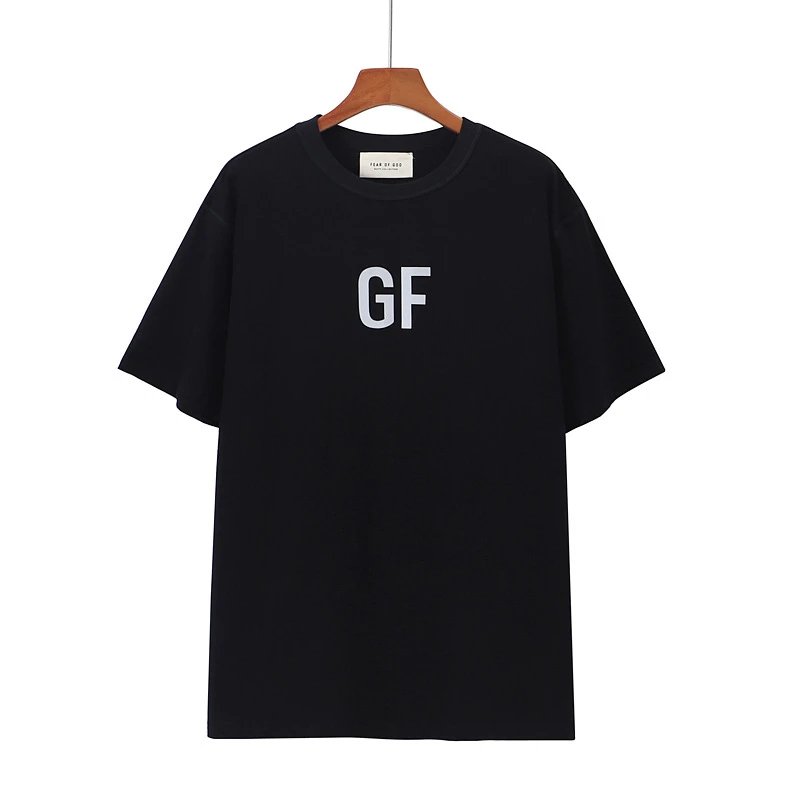 Streetwear Cotton Graphic Tee Loose Fit Jet Black - Gallery Image 3 - Detailed View