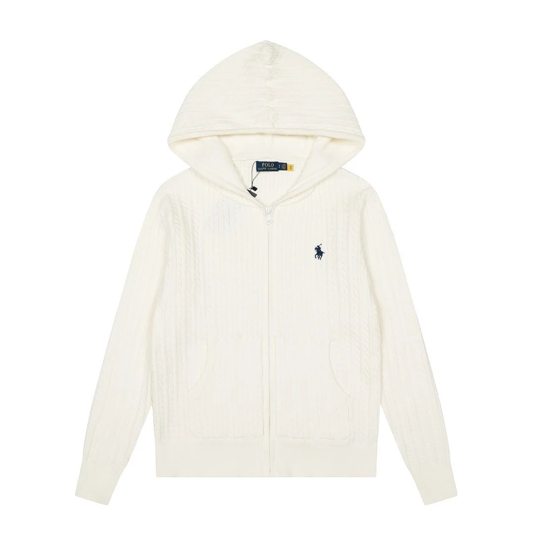 Cable-Knit Full-Zip Cotton Hoodie, Cream - Ralph Lauren - Cnfans - $52.26