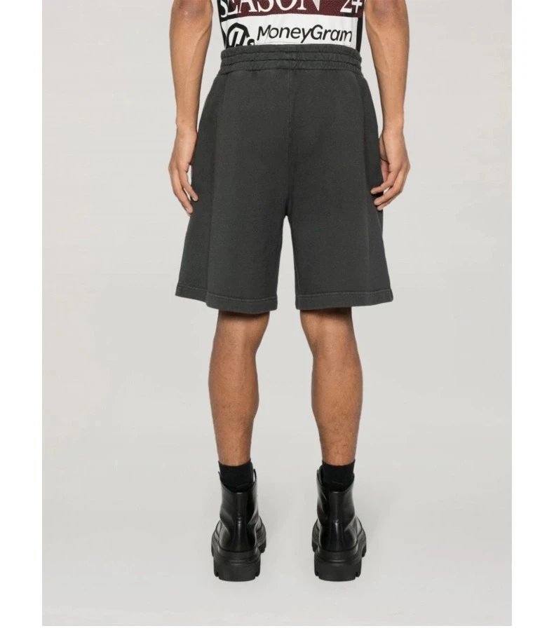 Streetwear Palm Tree Print Casual Shorts Unisex Black - Gallery Image 8 - Detailed View