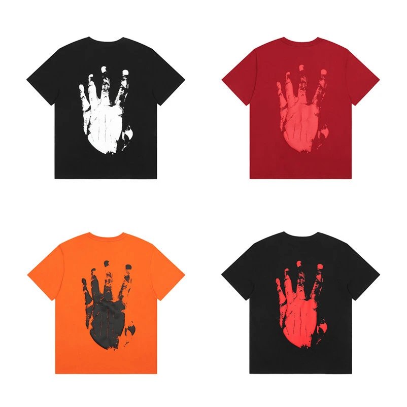 Graphic Handprint Streetwear Tee Burnt Orange - Gallery Image 1 - Detailed View
