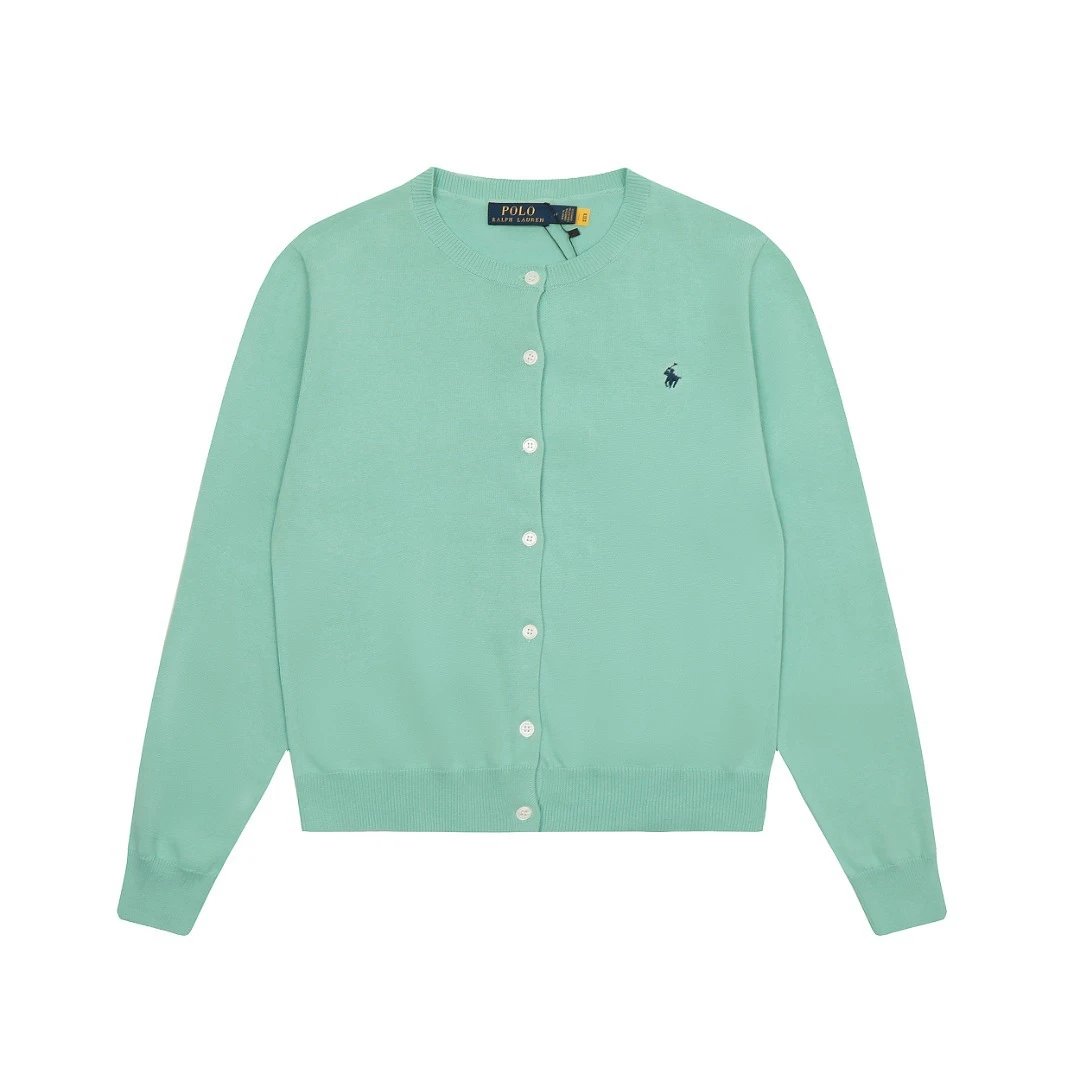 Women's Basic Knit Round Neck Cardigan - Mint Green - Ralph Lauren - Cnfans - $32.26