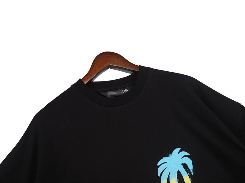Graffiti Palm Tree Cotton T-Shirt White - Gallery Image 11 - Detailed View
