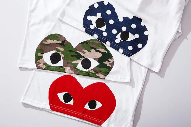 CDG Play Heart Logo T-Shirt White - Gallery Image 11 - Detailed View