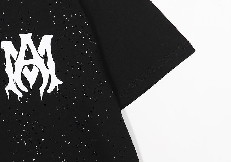 Amiri Paint Splatter Tee Black White - Gallery Image 11 - Detailed View