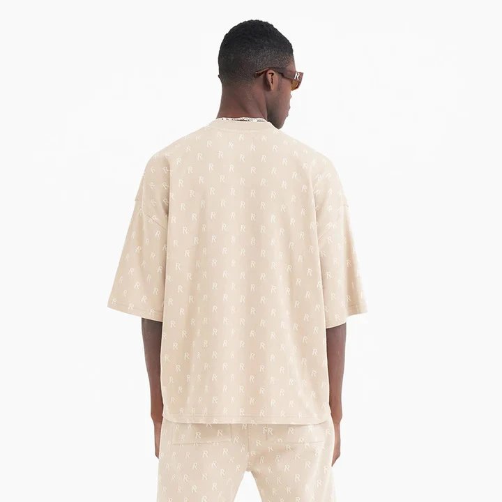 REPRESENT Beige Multi-print Tee - Gallery Image 3 - Detailed View