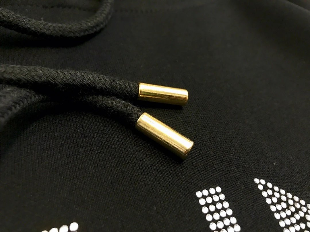 CELINE Letter Rhinestone Hoodie Black - Gallery Image 8 - Detailed View