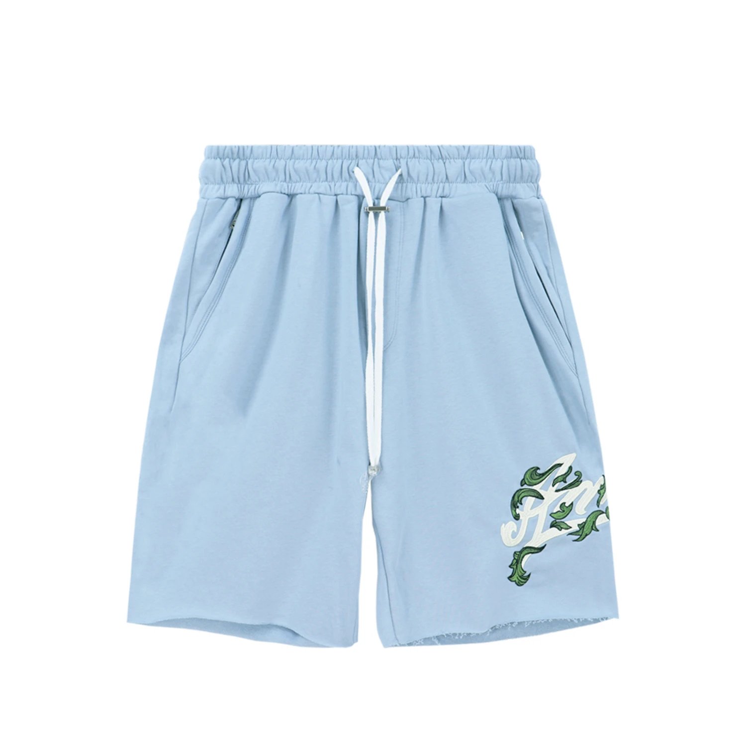 Amiri Embroidered Shorts Blue - Gallery Image 6 - Detailed View