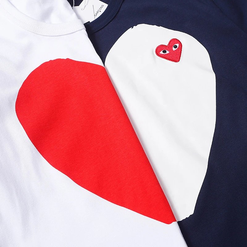 Comme des Garçons PLAY T-Shirt Navy - Gallery Image 9 - Detailed View