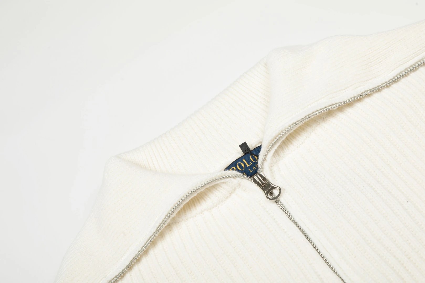 Classic Knit Zip Cardigan Women Ivory - Gallery Image 8 - Detailed View