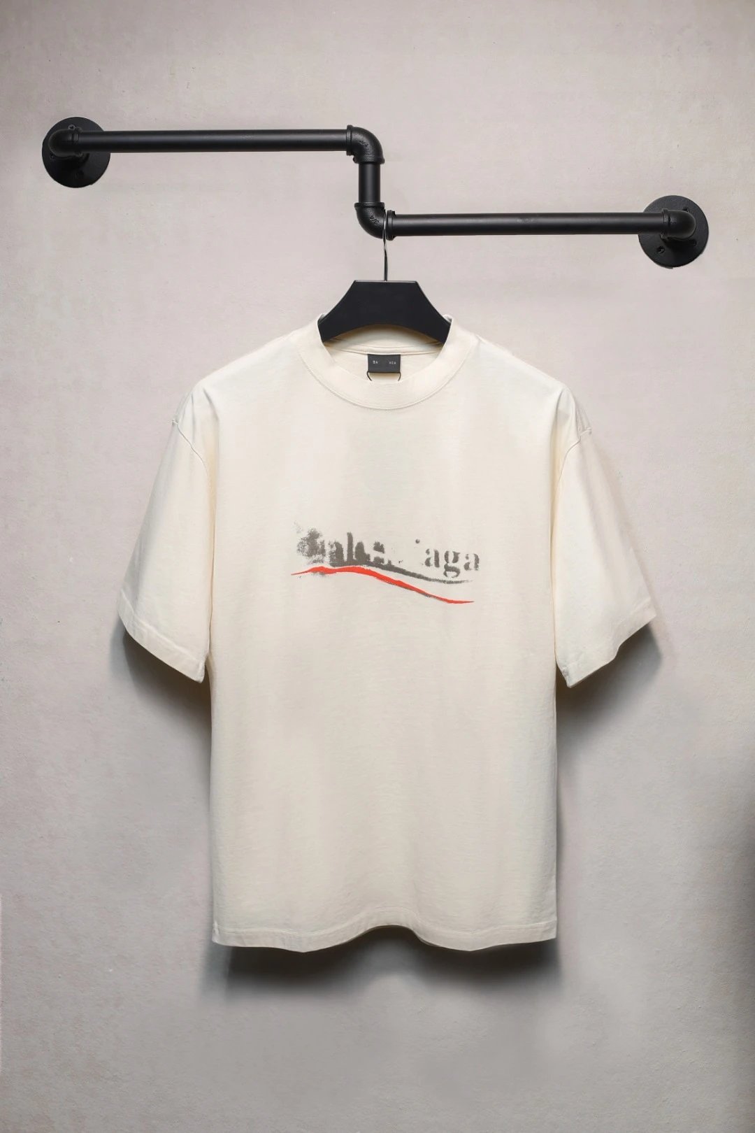 Unisex Oversized Distressed Graphic Tee, Cotton, Jet Black - High Quality Product Image - Cnfans