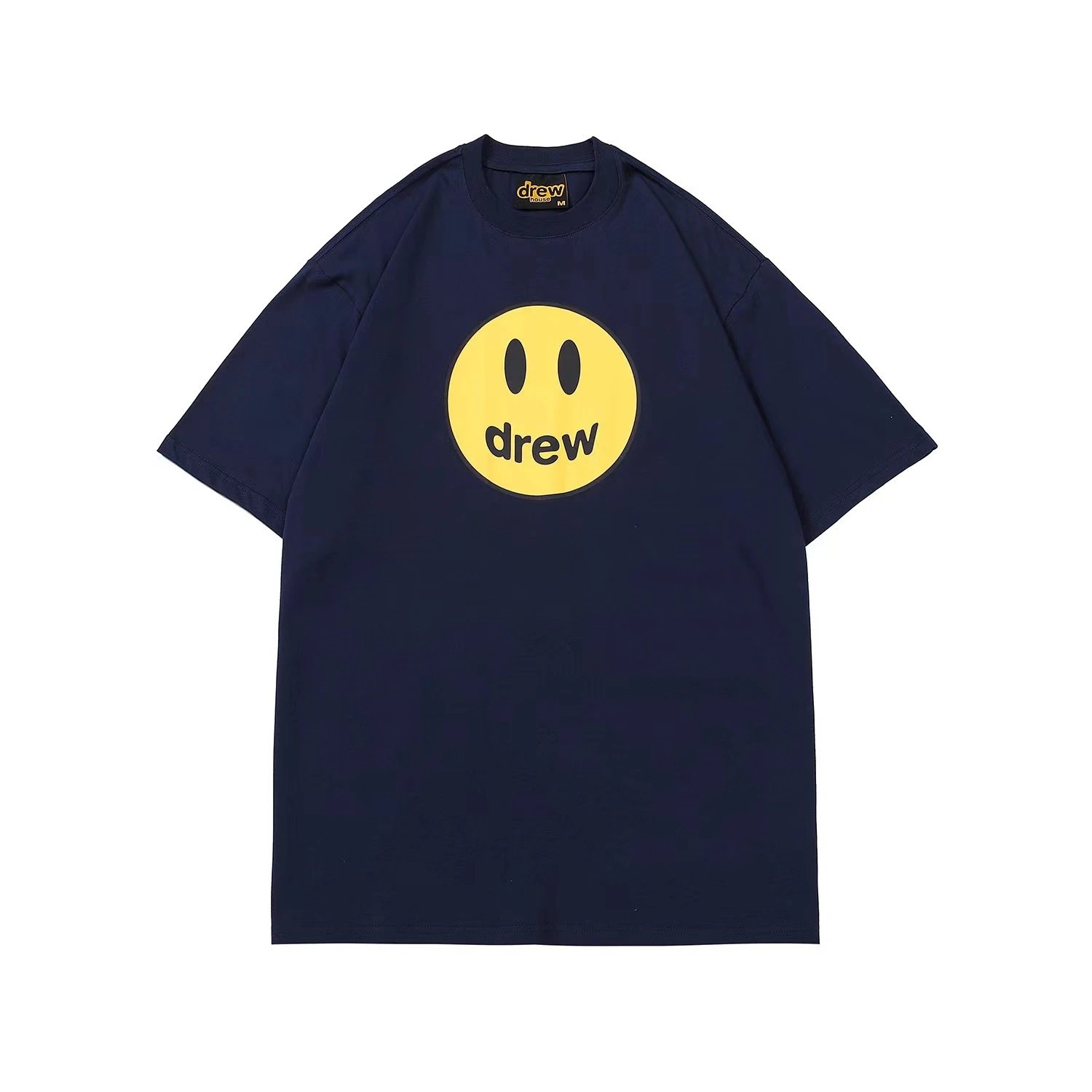 Streetwear Smiley Graphic Cotton Tee Midnight Navy - Drew(Drew House) - Cnfans - $21.61