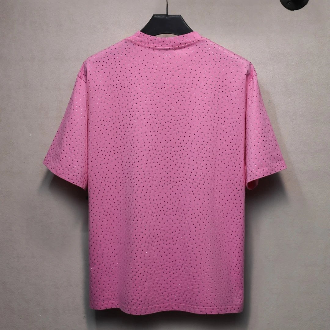 Street Rhinestone Cotton T-Shirt Unisex Onyx - Gallery Image 4 - Detailed View