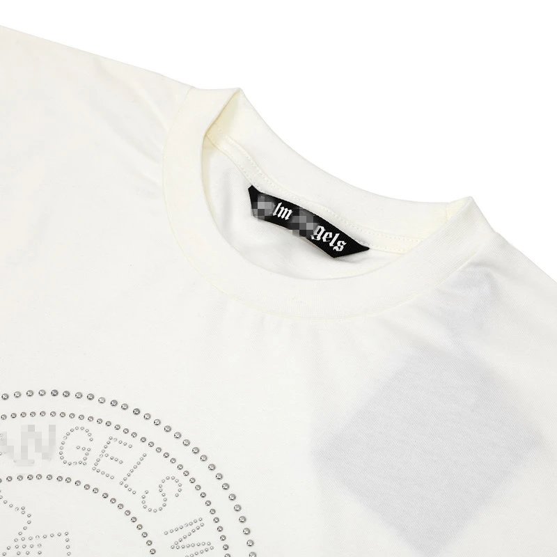 Streetwear Cotton Bead Logo T-Shirt Ivory - Gallery Image 6 - Detailed View
