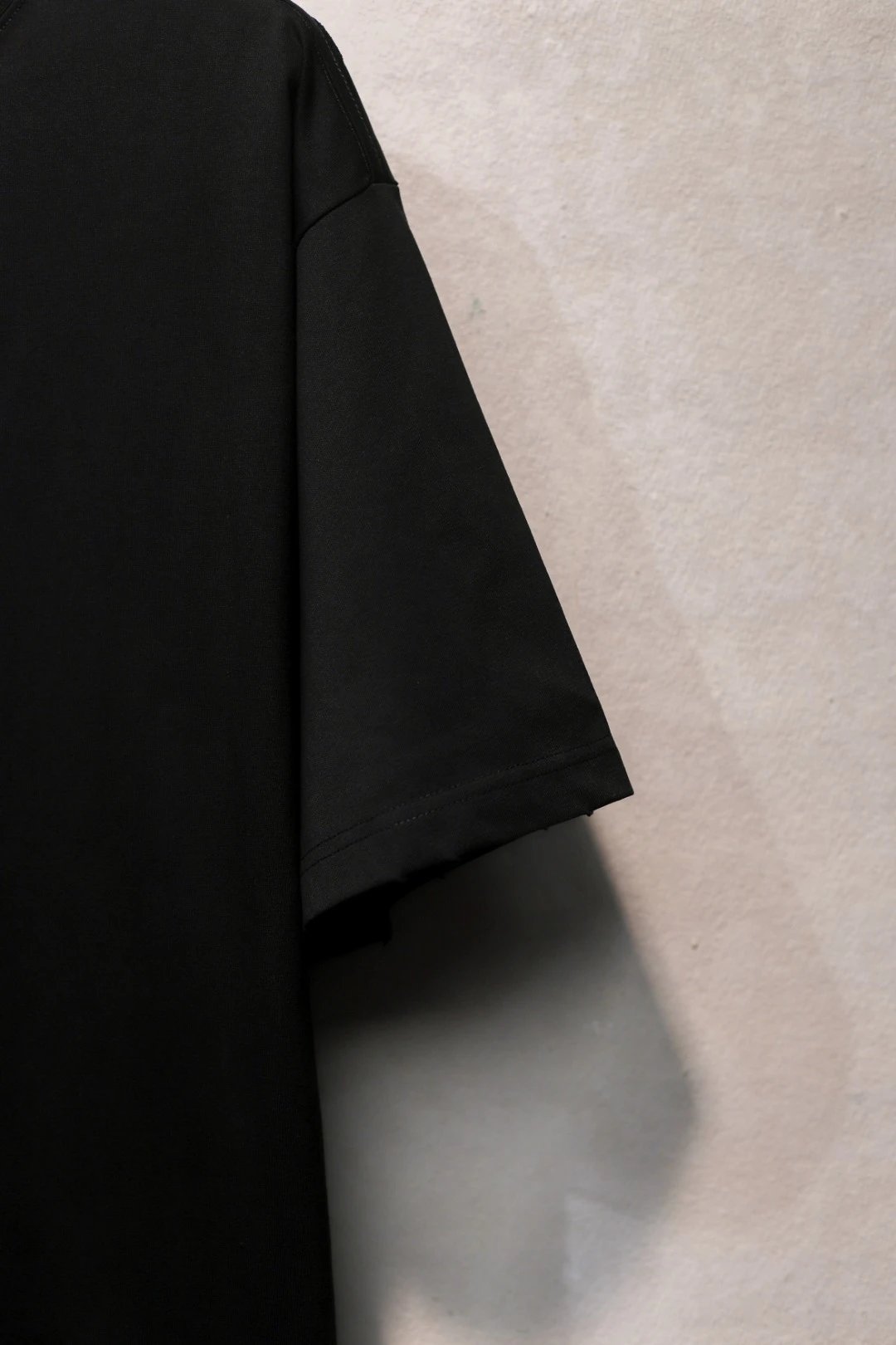 Unisex Distressed Reversible Embroidered Tee, Jet Black - Gallery Image 6 - Detailed View