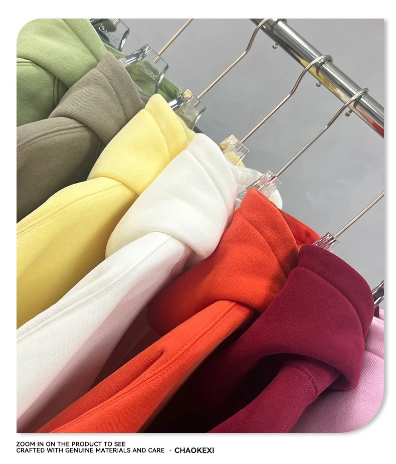 Retro Fleece Hoodie Set Unisex Pullover Forest - Gallery Image 13 - Detailed View