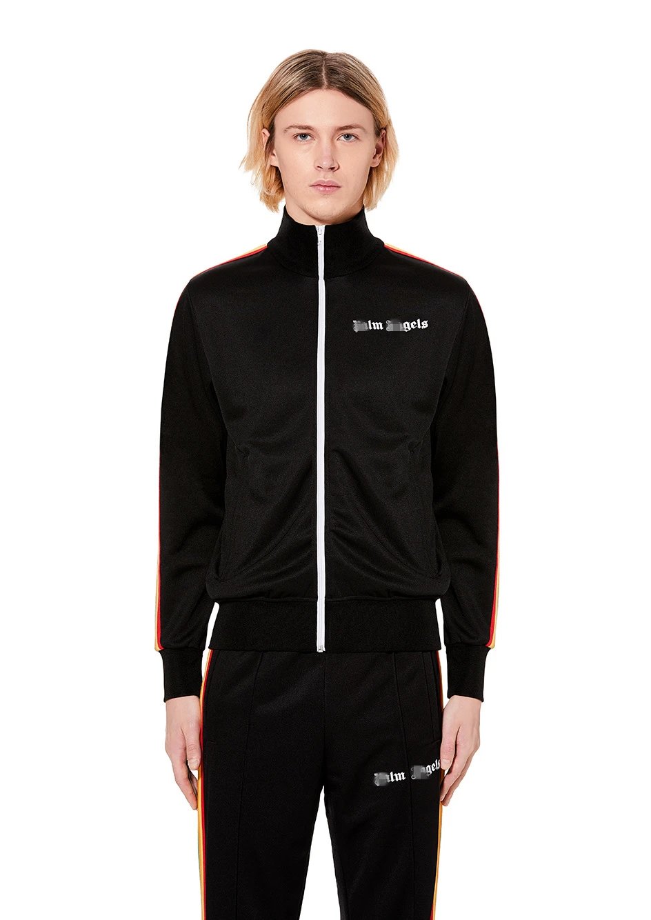 Retro Sporty Striped Jacket Unisex Relaxed Fit - Onyx - Gallery Image 12 - Detailed View