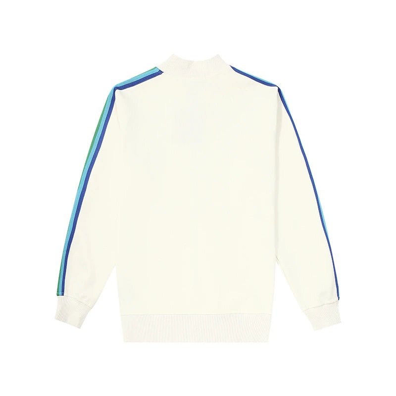 Retro Sporty Striped Jacket Unisex Relaxed Fit - Onyx - Gallery Image 5 - Detailed View