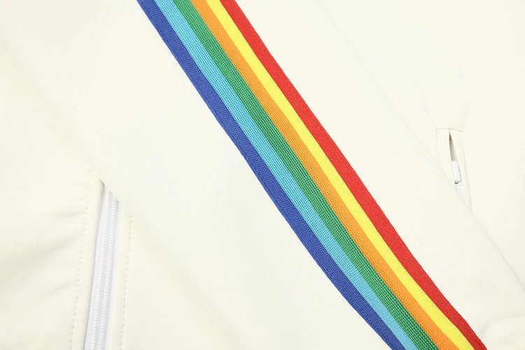 Retro Sporty Striped Jacket Unisex Relaxed Fit - Onyx - Gallery Image 9 - Detailed View