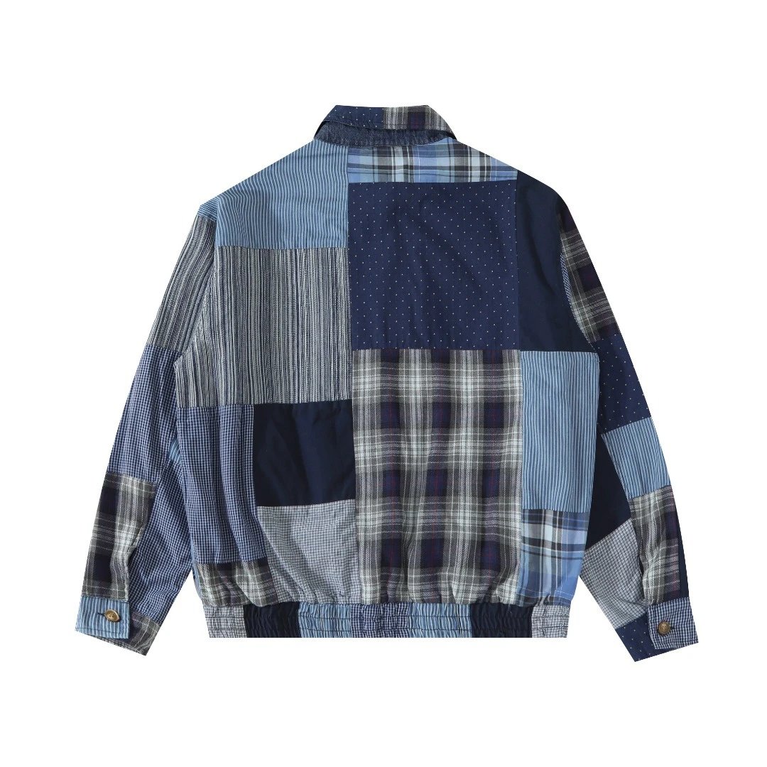 Denim Patchwork Reversible Jacket - Indigo - Gallery Image 5 - Detailed View