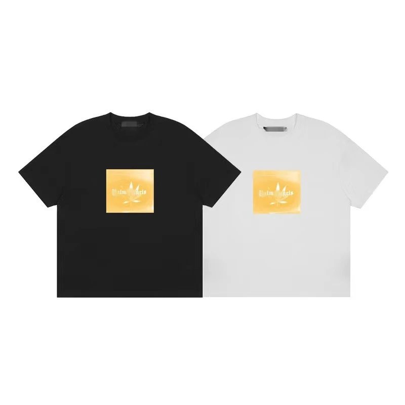 22SS Streetwear Loose Maple Leaf Tee Golden Black - Gallery Image 1 - Detailed View