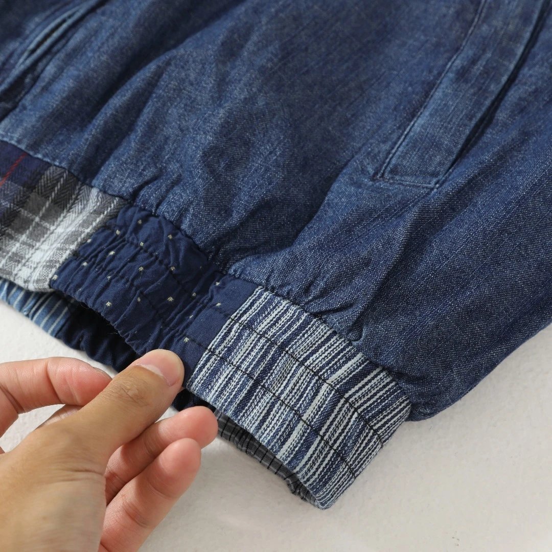 Denim Patchwork Reversible Jacket - Indigo - Gallery Image 15 - Detailed View