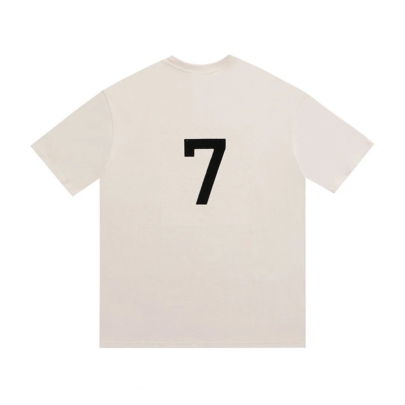 Street Style Cotton Oversized 7 T-Shirt Olive - Gallery Image 3 - Detailed View