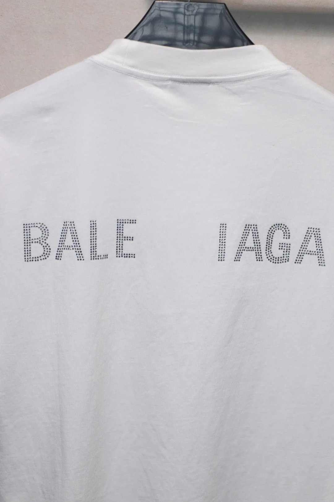 Balenciaga Rhinestone Logo Tee Black - Gallery Image 6 - Detailed View