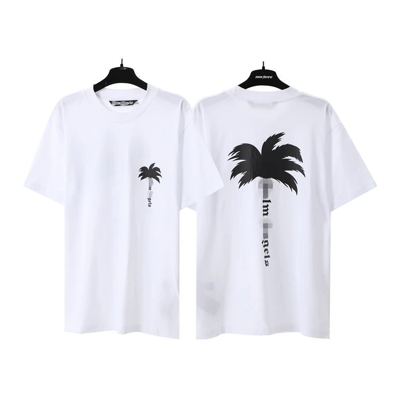 Vintage Crack Palm Tree Graphic Street T-Shirt Ivory - Palm Angels - Cnfans - $20.65