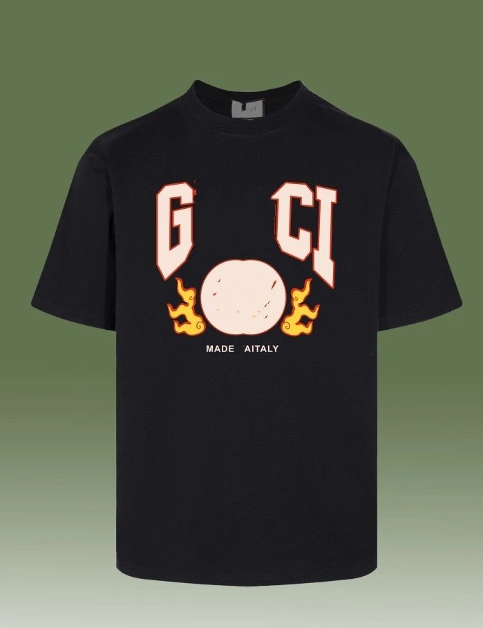 Casual Cotton Graphic Tee Unisex Onyx - Gucci - Cnfans - $25.81