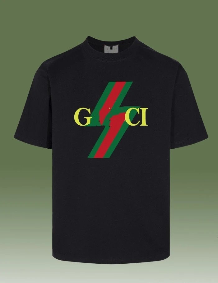 Casual Cotton Tee Unisex Short Sleeve T-Shirt Onyx - Gucci - Cnfans - $25.81