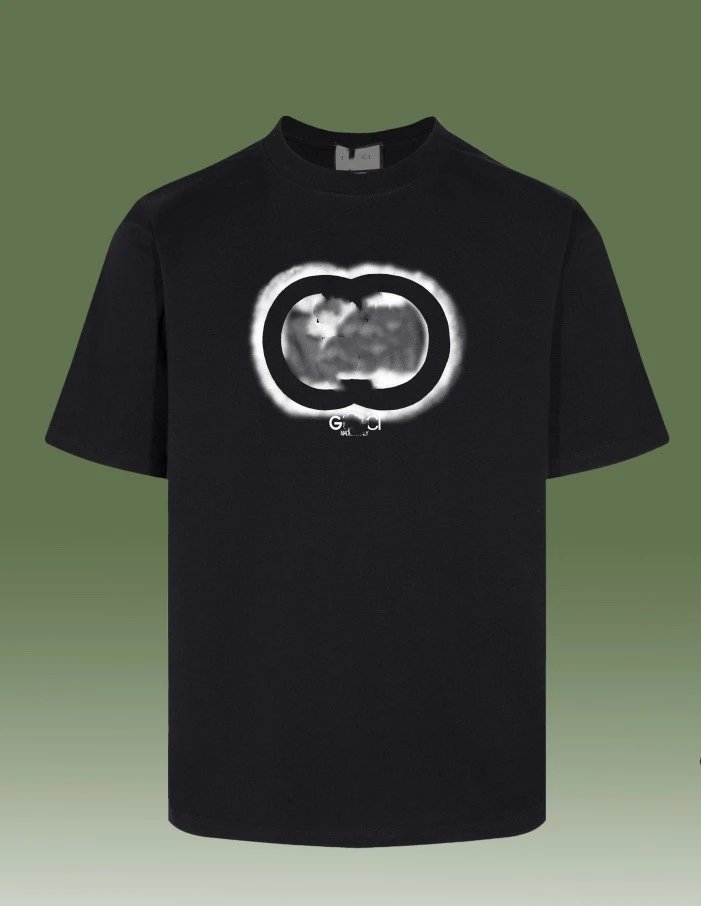 Classic Cotton Graphic Tee Unisex Top Jet Black - Gucci - Cnfans - $25.81
