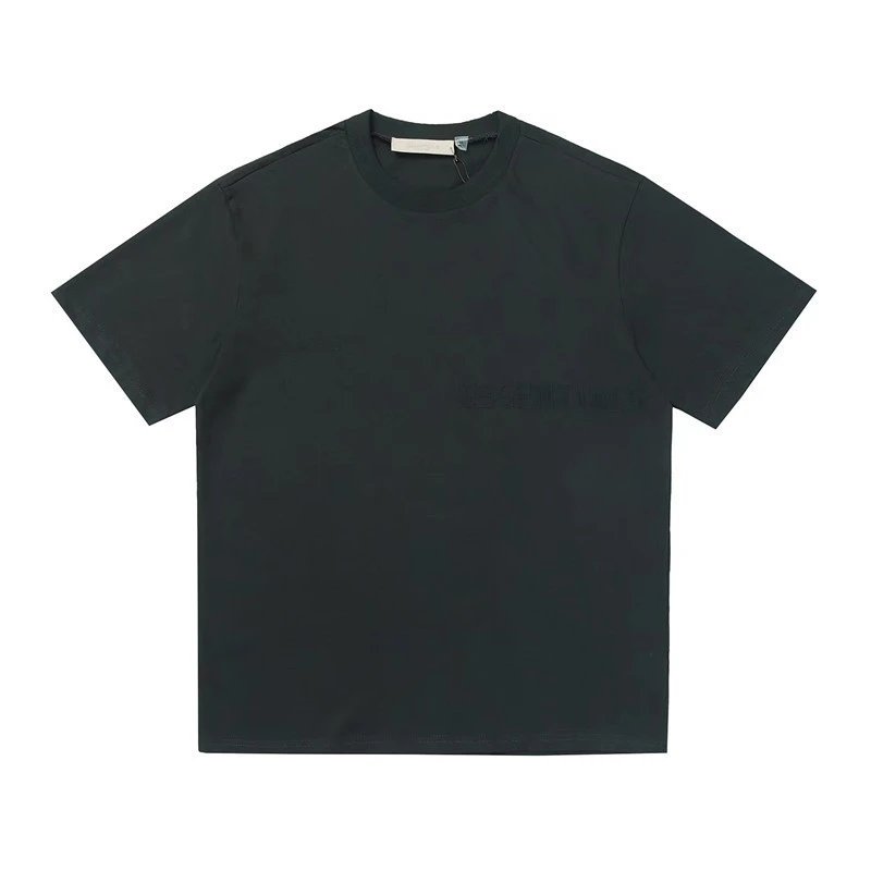Streetwear Cotton Crewneck T-Shirt Olive Green - Gallery Image 2 - Detailed View
