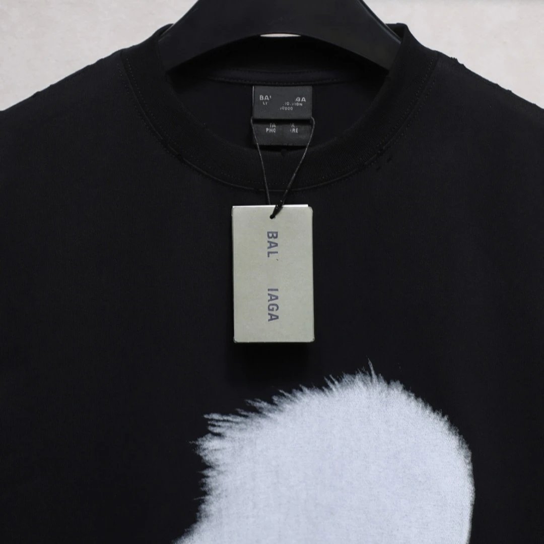 Balenciaga Mina Music Black Tee - Gallery Image 4 - Detailed View