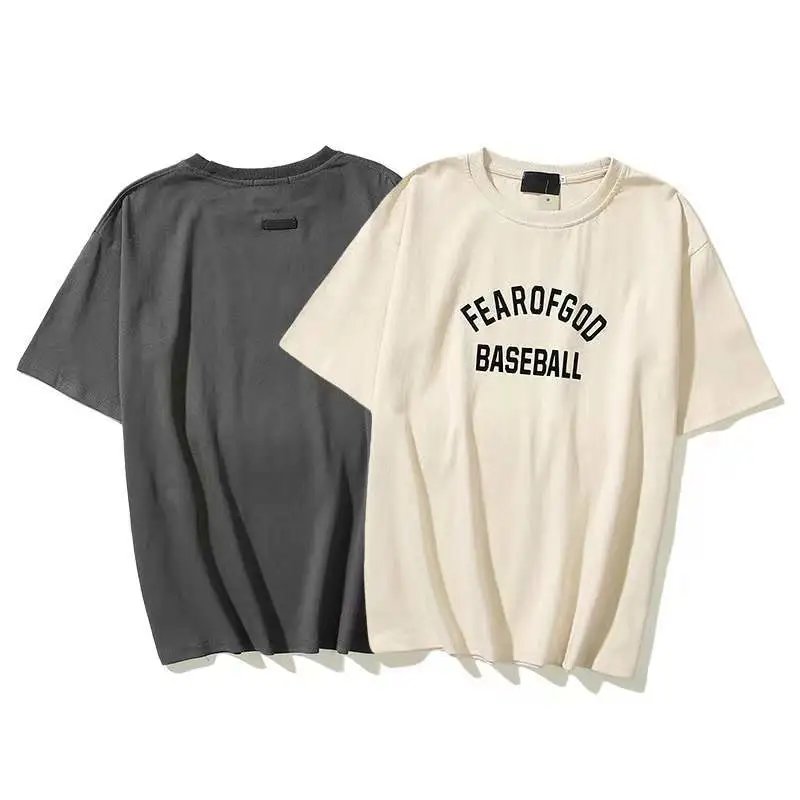 Streetwear Cotton Baseball Tee Charcoal Ivory - Gallery Image 2 - Detailed View