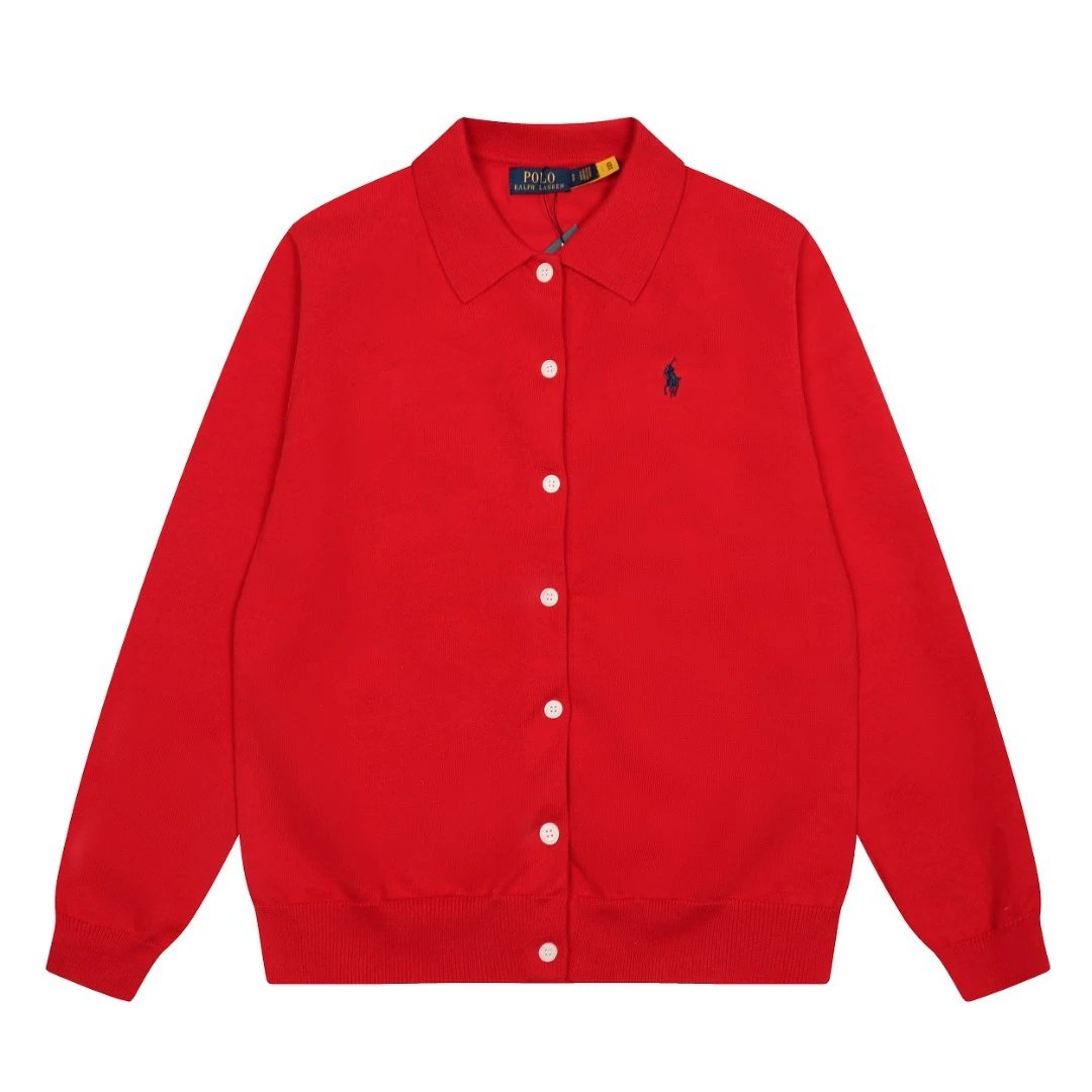 Casual Knit Cardigan Long Sleeve Vermilion - Ralph Lauren - Cnfans - $36.13