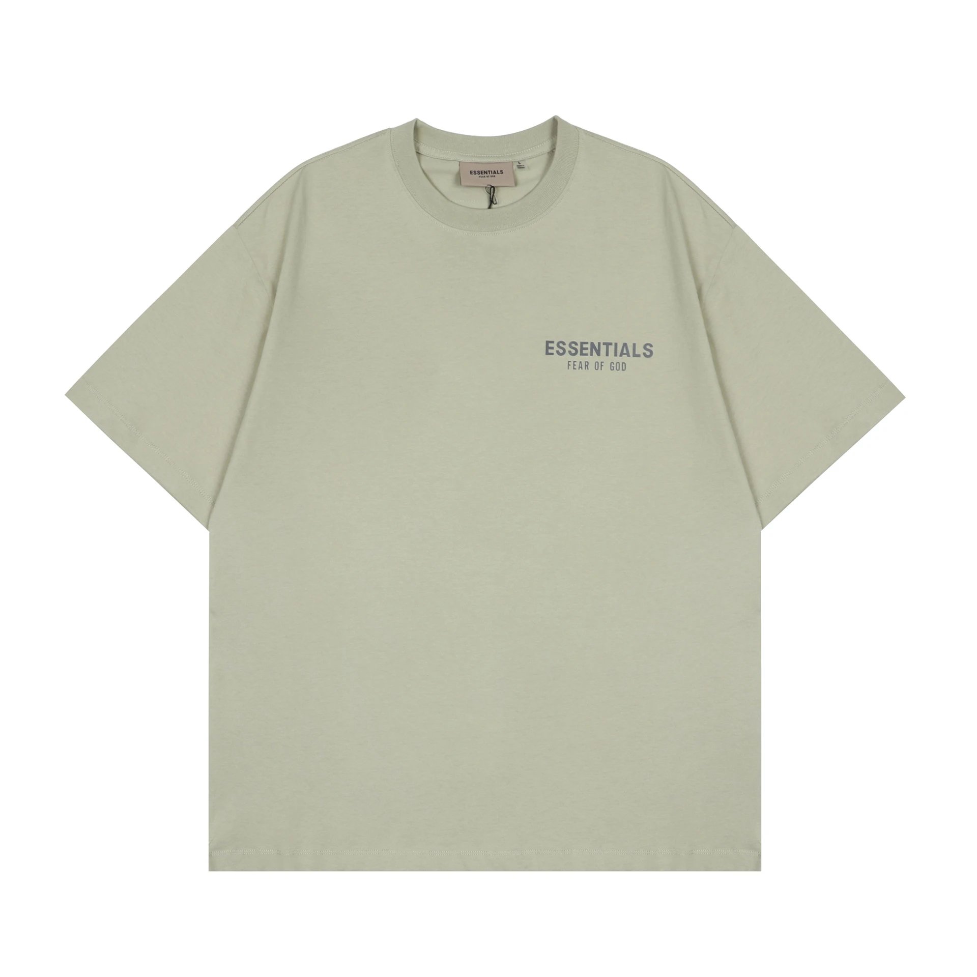 Streetwear Cotton Logo Tee Sage Green - Related Product - Cnfans