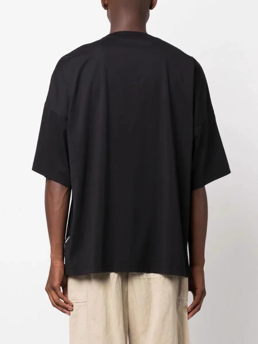 Streetwear Cotton Palm Tree Graphic Tee Black - Gallery Image 11 - Detailed View