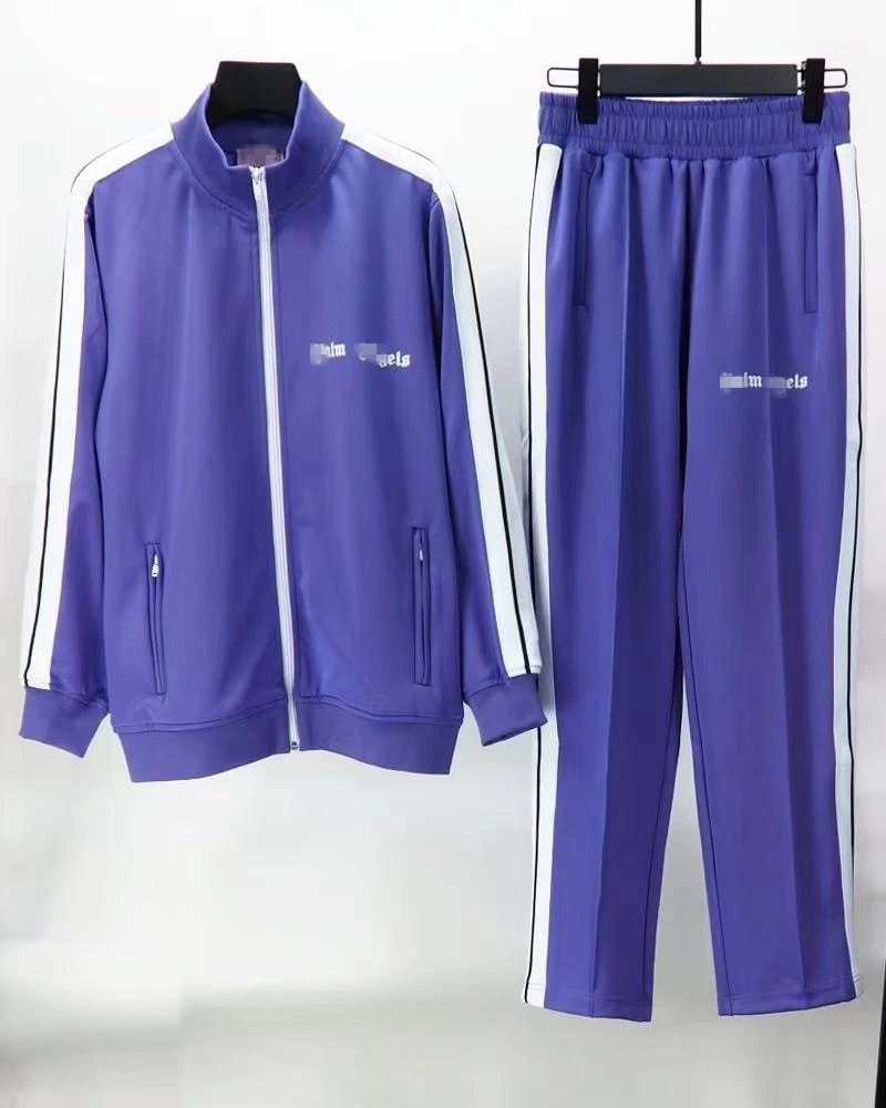 Streetwear Tracksuit Cotton Blend Casual Pants Lilac - Palm Angels - Cnfans - $28.06