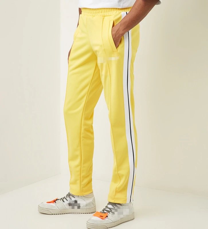 Street Side Stripe Casual Pants Unisex Marigold - Palm Angels - Cnfans - $28.06