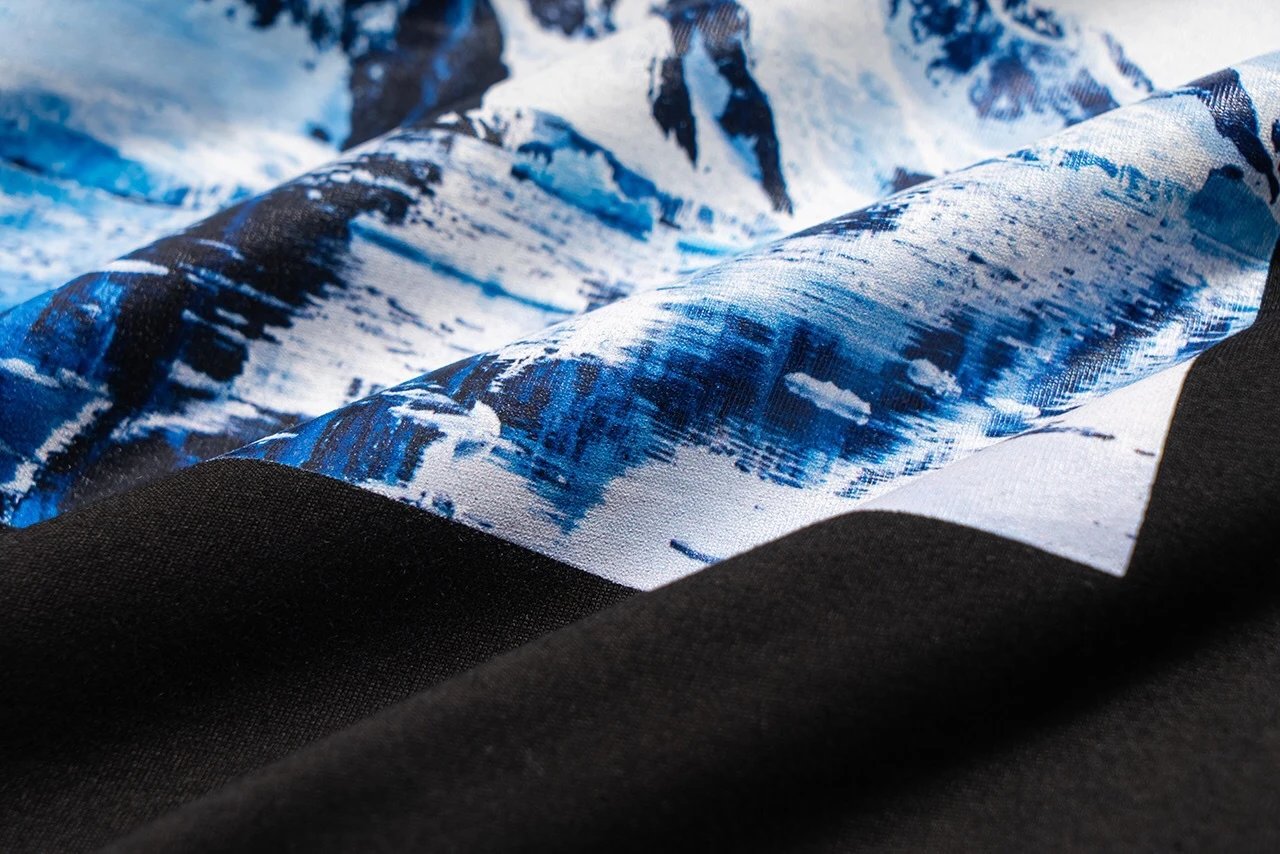 Glacier Graphic Cotton Streetwear Tee Ebony - Gallery Image 7 - Detailed View