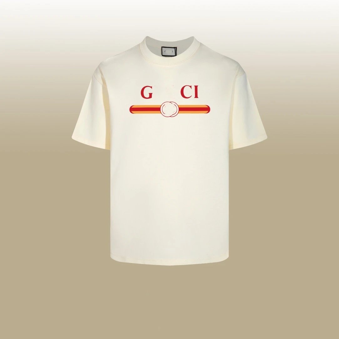 Casual Logo Cotton Tee Unisex Top Ecru - Gucci - Cnfans - $25.81
