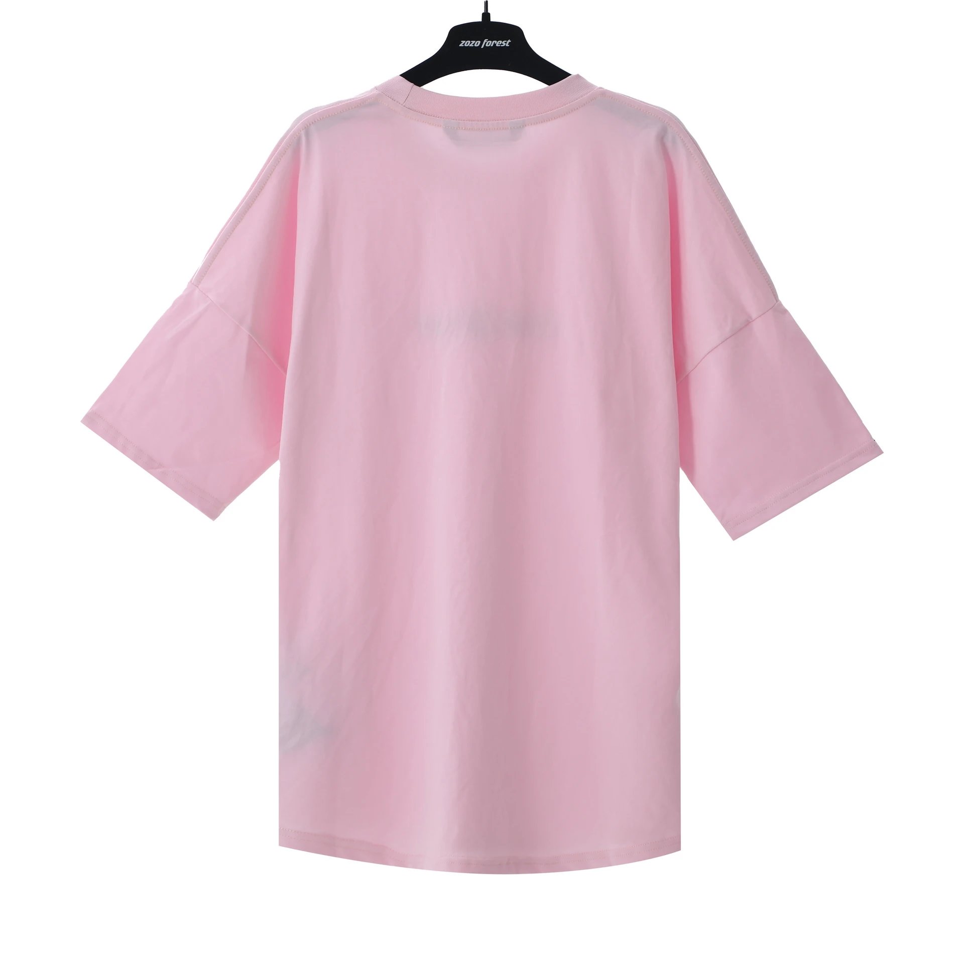 Streetwear Cotton Oversized T-Shirt Blush Pink - Gallery Image 3 - Detailed View